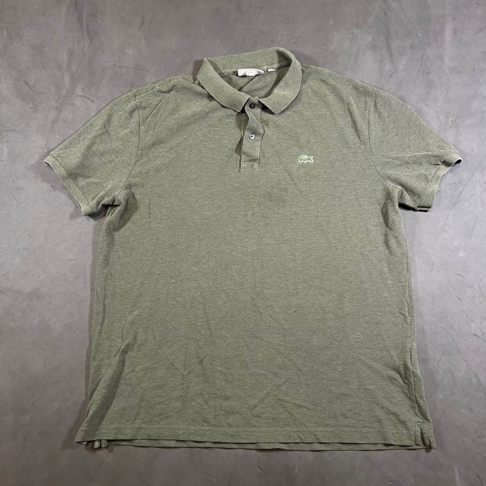 Lacoste Slim Fit Polo Shirt Mens XXL Green Short Sleeve Cotton